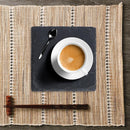 4pcs 10*10CM Natural Slate Drink Coasters Glass Mug Cup Mats Drink Cup Pats Table Placemats For Home Kitchen Use(Black)