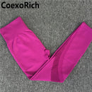 Yoga Set Women Fitness Gym Clothing Sport Suit Seamless Hollow Out Long Sleeve Crop Top High Waist Workout Leggings Sportwear