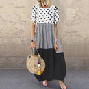 ZANZEA Bohemian Polka Dot Printed Long Dress 2022 Women's Summer Sundress Casual Short Sleeve Plaid Party Vestido Robe