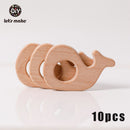 Let's Make 10pcs Baby Teether For Teeth Beech Food Grade Wholesale Wooden Teething Toys Rodent DIY Accessories Nursing Tiny Rod