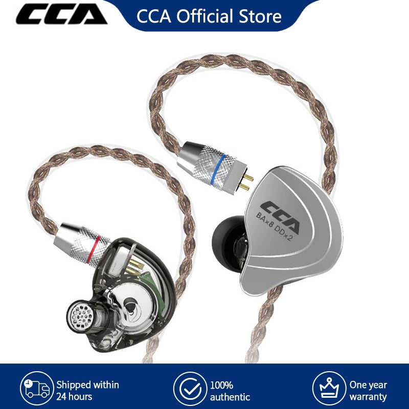 CCA C10 Kopfhörer 4BA+1DD Hybrid Technologie HiFi In Ear Musik DJ Gamer Sport Kopfhörer Active Noice Cancelling Monitor Headset