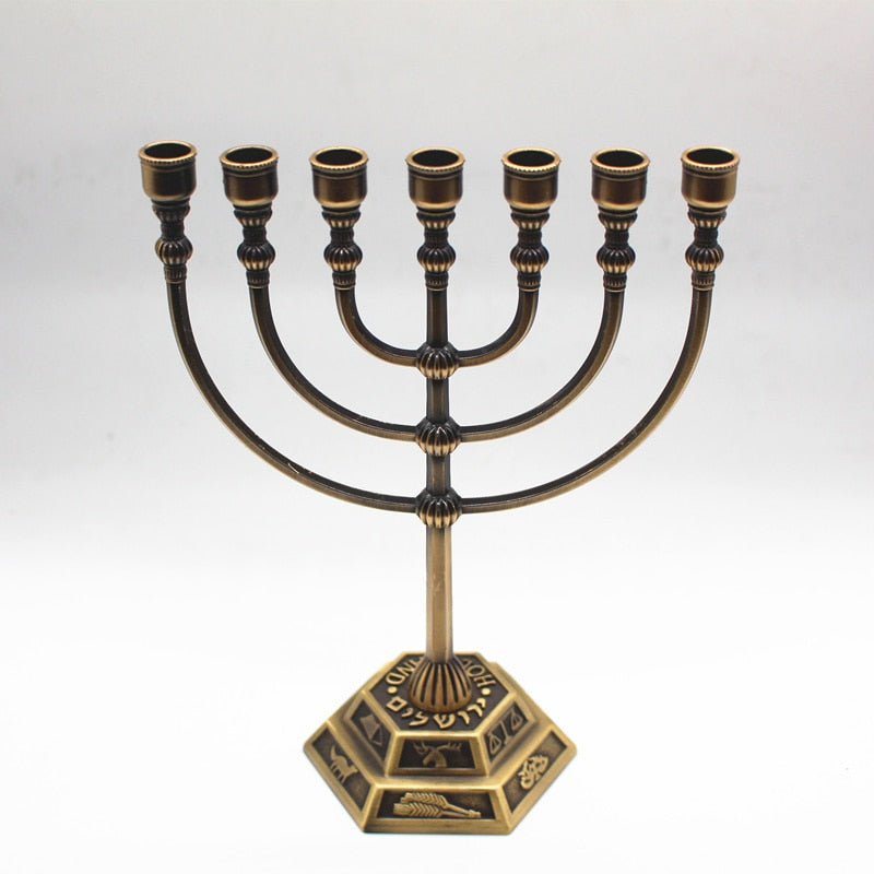 Menorah Metal Candle Holder Brass Votive Candelabra