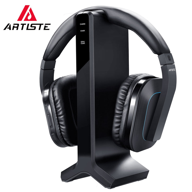 Artiste D1 Wireless TV Headphone 2.4GHz Digital Transmitter Charging Dock Headphone Headset Connection Optical Coaxial RCA