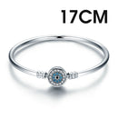 BISAER 925 plata esterlina Pulseira copo de nieve brazaletes 925 corazón serpiente cadena broche mujer plata pulsera para mujer joyería