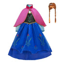 Frozen 2 Fantastic Anna Princess Dresses Girls Halloween Costume Long Gown Kids Carnaval Wedding Dress Children Cosplay Clothing