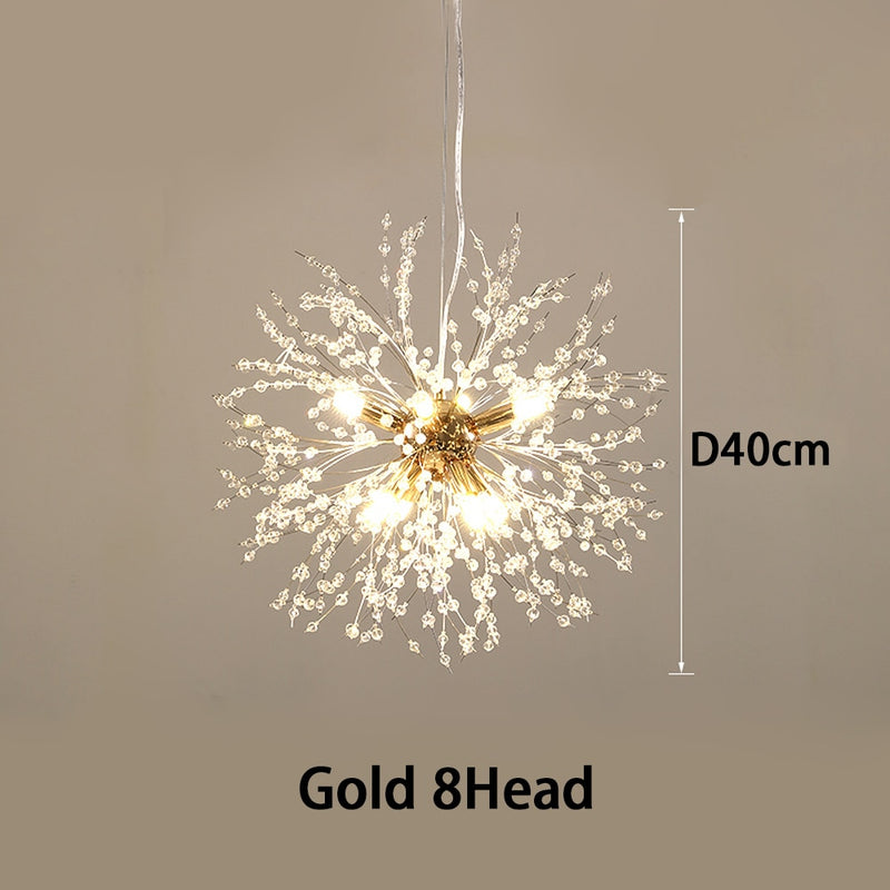 Crystal snowflake chandelier For Living Room Kitchen Rectangle Globe Dandelion chandelier Nordic Decor round led ceiling lamp