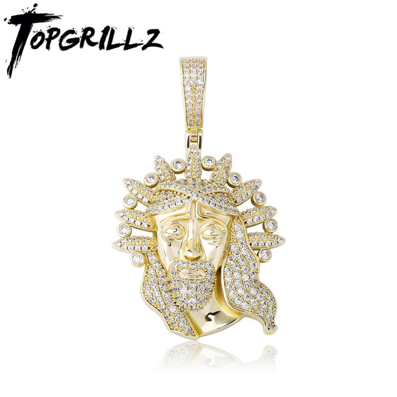 TOPGRILLZ 2020 New "pattern of the make-up"Pendant Chinese Style Hip Hop Fashion Jewelry Iced Out Cubic Zirconia Pendant Gift