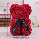 25*16 Cm Diy Teddy Rose Bear with Box Artificial PE Flower Valentine&