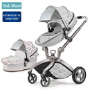Baby Stroller 3 in 1,Hot Mom travel system High Land-scape stroller with bassinet  Folding Carriage for Newborns baby,F22