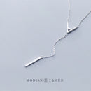 MODIAN, nuevo collar geométrico ajustable para mujer, collar con colgante de cadena en forma de letra A de Plata de Ley 925 auténtica, joyería fina