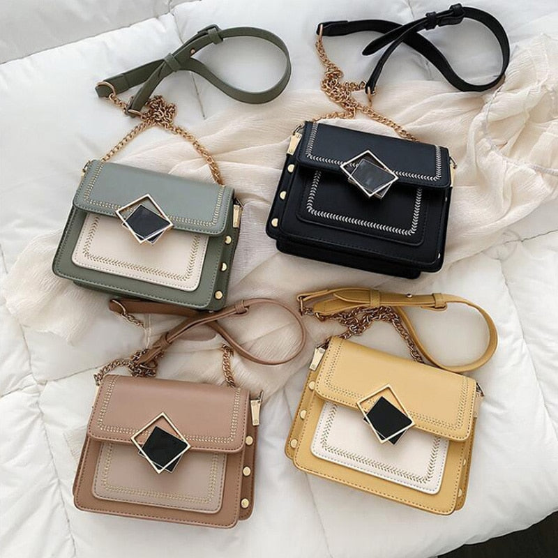 Popular Fashion Crossbody Bags For Women 2022 New Shoulder Bag Chain Strap Handbags Designer Pu Leather Ladies Messenger Bags