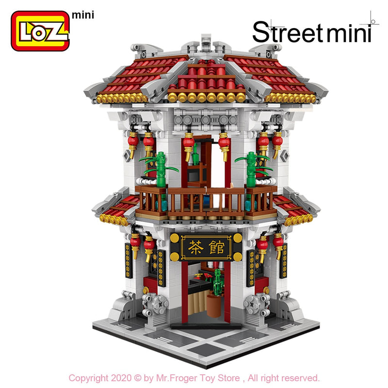 LOZ Mini Block Mini Chinatown Big China Street Chinese Tradition Tea House Pharmacy Inn Special Model DIY Assembly Toys