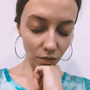 Pendientes de aro de plata de ley 925 de 2cm-6,5 cm para mujer