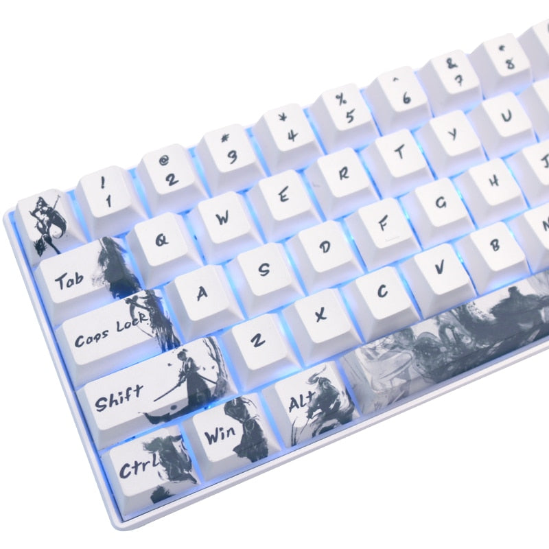 Cinco lados Dye-subbed PBT Keycap 108 Keys Cherry Profile Keycaps para MX Switches teclado Knight errant key cap