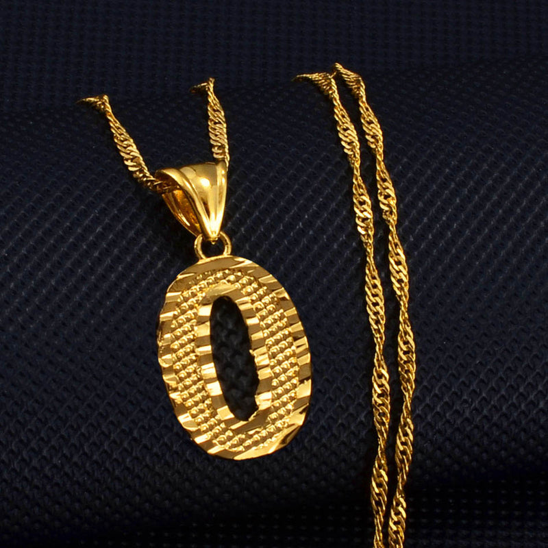 Anniyo A-Z Small Letters Necklaces Women/Girl Gold Color Initial Pendant Thin Chain English Letter Jewelry Alphabet Gift