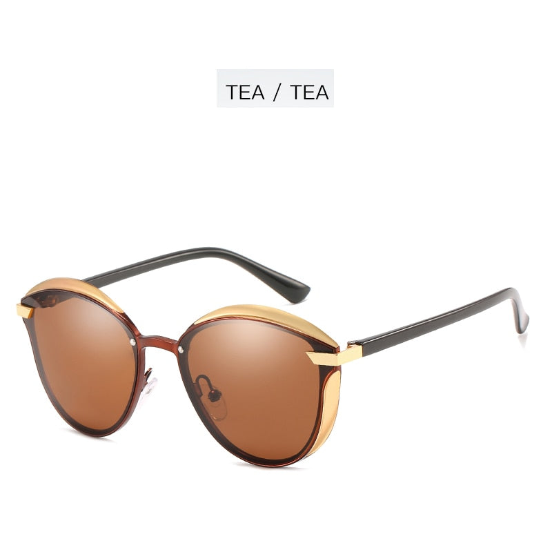 Gafas de sol polarizadas de lujo Ravenisa, gafas de sol redondas para mujer, luneta de sol para mujer