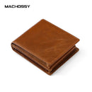 Retro Oil Wax Leather Wallet Handmade Men Cowhide Wallet with Coin Purse Genuine Leather Bank Card Holders Wallet For Male