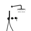 Built-in Shower Mixer Faucet Diverter With Water Outlet Holder Bagnolux Black Brass Rain Hand-Held Head Bathroom Set