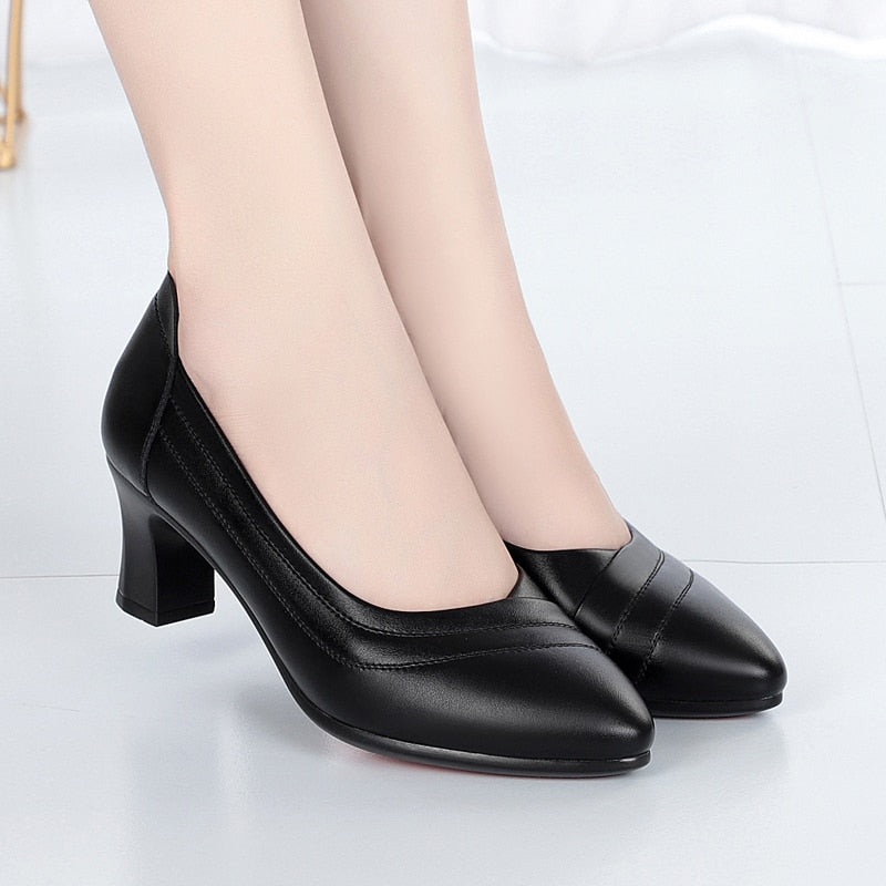 Summer Women Office Dress Heels Lady Kitten Nude Short 6cm Woman Heel Ladies Pumps Shoes Elegant Pump Black Beige Pointed Toe