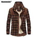 Chaqueta cálida de piel de montaña para hombre, abrigo militar grueso de lana, chaqueta de otoño e invierno, ropa ajustada para hombre, ropa de marca para hombre SA831
