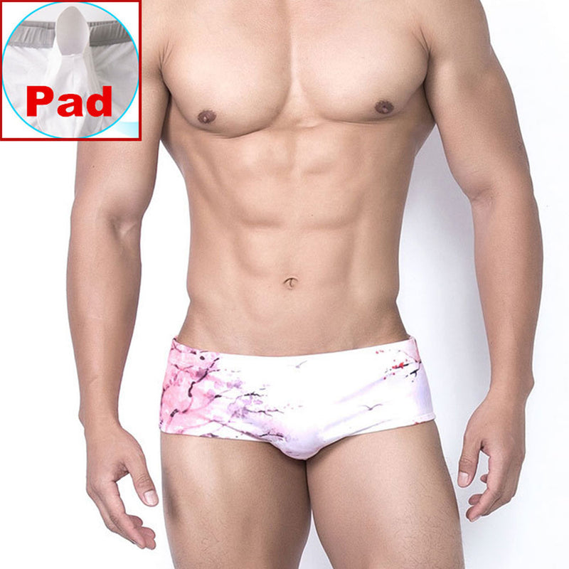 Traje de baño para hombre, bañadores con estampado de flores, pantalones cortos para tabla de Surf, bañadores, Bikini, bañador a la moda, calzoncillos tipo bóxer para playa, ropa interior