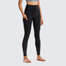 SYROKAN Thermal Fleece Lined Leggings Women High Waisted Winter Yoga Pants with Pockets-28 Inches