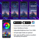 Luz ambiental para coche, aplicación de decoración Interior ambiental, Control de sonido, tiras Led de neón RGB inalámbricas, lámparas flexibles automáticas