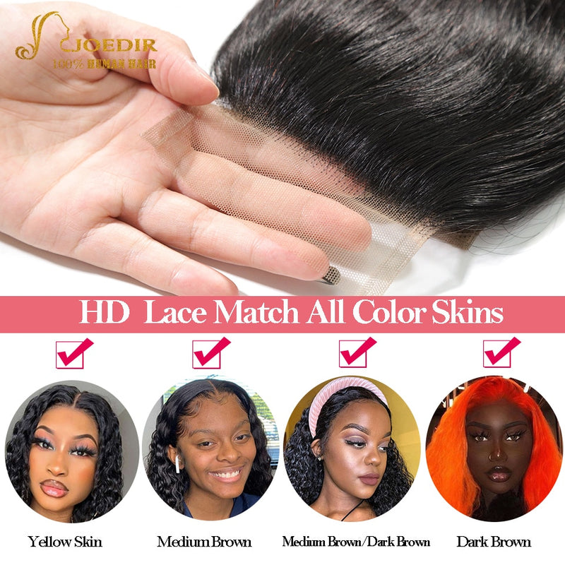 Joedir Deep Wave Bundles With Frontal Brazilian Hair Bundles Human Hair Extension 3/4 Human Hair Bundles With Closure Hair Remy