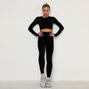 Women Seamless Yoga Set squat proof High Waist Gym Leggings Shirts Suit Long Sleeve tops Fitness Workout Sports Sets