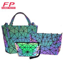 Bolsos de mano para mujer, conjunto de 3 uds. De bolsos cruzados para mujer, bolso de hombro luminoso geométrico, bolso de mano para mujer y bolso de mano holográfico