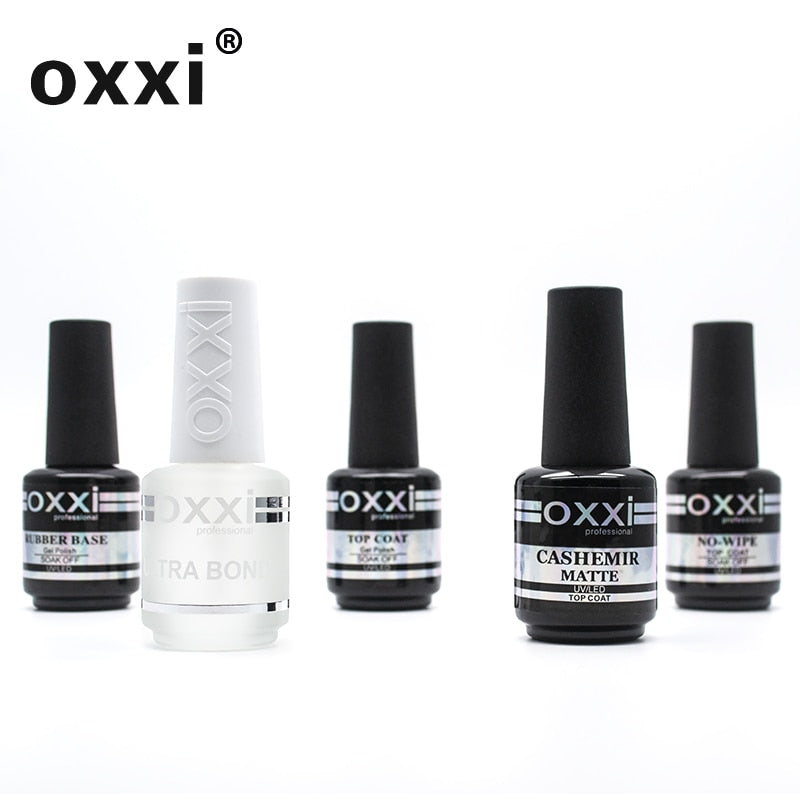 oxxi Latest 15ml Nail Rubber Base Coat Semi Permanant UV Gel Varnishes Primer for Nails Matte Top Coat Nail Art Base Top Gellak