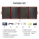 Paneles solares negros Dokio 200W 18V China Paneles de controlador plegables de 12V Carga de batería solar Autocaravana RV Coche 18V