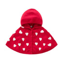 IYEAL Newborn Kids Baby Girl Clothes Cotton Warm Velvet Knitted Sweater Hooded Red Cloak With Bow for Children Toddler Girls