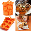 1pcs 6 Grids Pumpkin Bat Skull Ghost Shape Halloween Silicone Mold Candy Chocolate Pudding Mold for Halloween Party Decoration