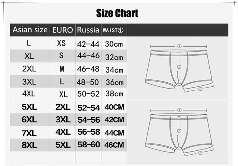 8XL Plus Banboo Fiber Men Underwear Male boxer  Solid Panties Shorts Men&