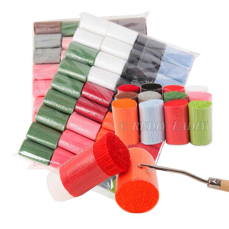 Latch Hook Rug Red Bus London Chunky Yarn Tapestry Kits Crocheting Cushion Mat DIY Carpet Rug Needlework Hobby &amp; Crafts 58*85cm