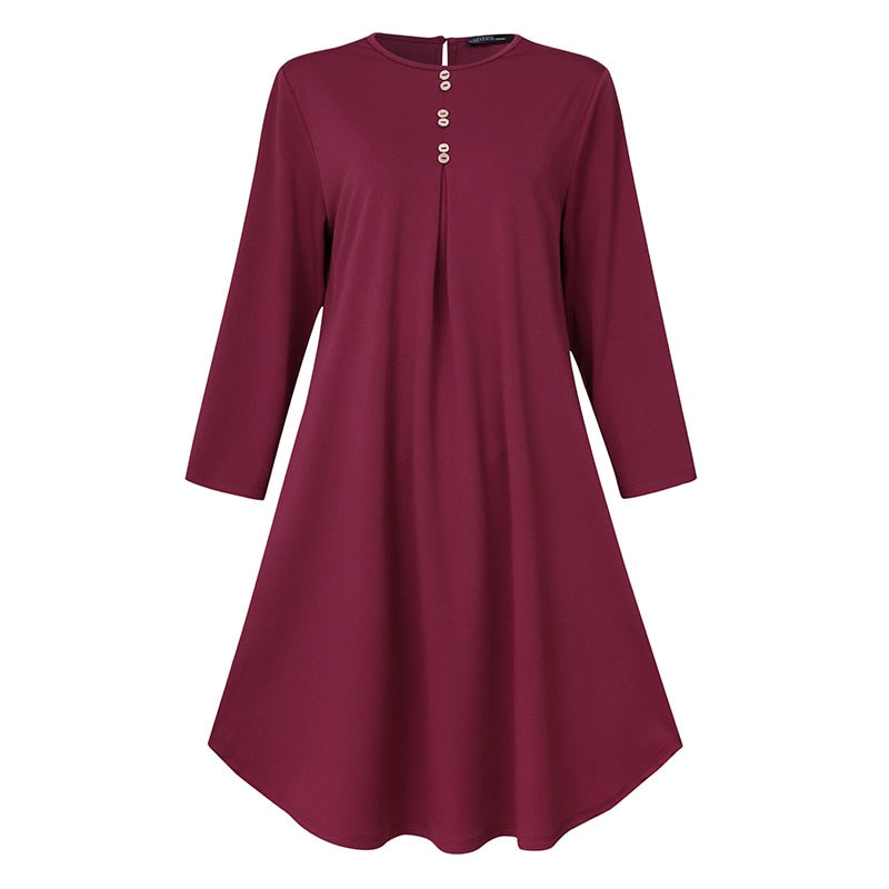 Women's Asymmetrical Blouse ZANZEA 2022 Vintage Muslim Long Shirt Casual Long Sleeve Blusas Female Button Tops  Tunic