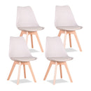 EGOONM Set of 4 Modern Dining Chair Inspired Solid Wood Plastic Padded Seat w/ Cushion Retro Style Kitchen Chair for Dining Room