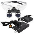 Dental Loupes Dental Magnifier Dental Lab Medical Loupes Magnification Binocular 2.5/3.5x420 Headlight Headlamp 5W Set Metal Box