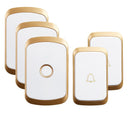 CACAZI Timbre inalámbrico a prueba de agua 300M Remoto EE. UU. UE Reino Unido Enchufe LED Flash Hogar Timbre de puerta inalámbrico 1 2 Botón 1 2 Receptor