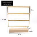 Nice Steel Earrings Storage Holder Jewelry Display Stand for Earrings Necklaces Bracelets Pendants Wooden Base Jewellery Rack
