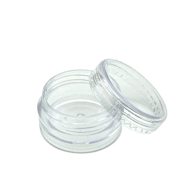100 Uds 2g/3g/5g/10g/15g/20g frascos de plástico vacíos para maquillaje cosmético frascos de muestra transparentes sombra de ojos crema bálsamo labial contenedor