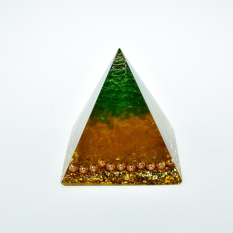 Pirámide de orgonita Maripura Chakra citrino Natural Gabriel mejora la resina creativa cristal verde joyería decoración C0162