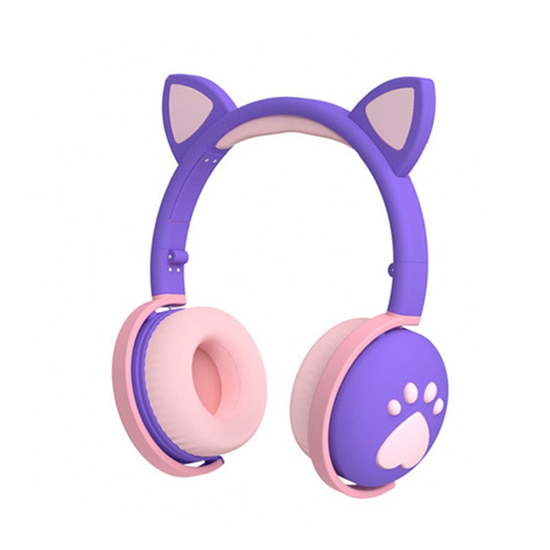 Nette Kinderkopfhörer Drahtlose Ohrhörer, Steuerung LED-Licht Katze Ohr Mädchen Kind Geschenk Bluetooth Gaming Headset Stereo Bass Mit Mikrofon