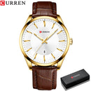 CURREN Quartz Watches for Men Leather Strap Male Wristwatches Top Luxury Brand Business Men&