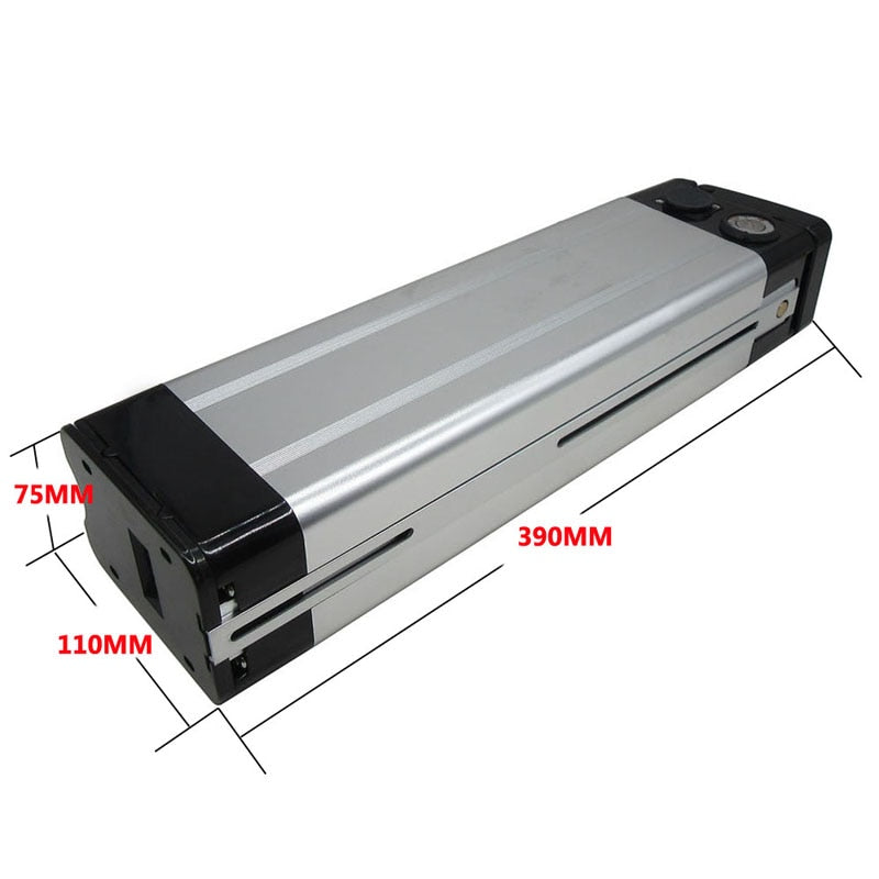 24V 36V 48V Electric E Bike Battery Box Case Cover Empty Silver Fish Ebike Aluminum Housing Accessories Bottom / Top Discharge