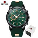 REWARD Watch Men Silicone Big Dial Waterproof Watches Men Sport Quartz Wristwatch Chronograph Top Luxury Brand Relogio Masculino