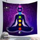 Indian Buddha Statue Meditation 7 Chakra Tapestry Wall Hanging Mandala Tapestries Wall Cloth Psychedelic Yoga Carpet Boho Decor
