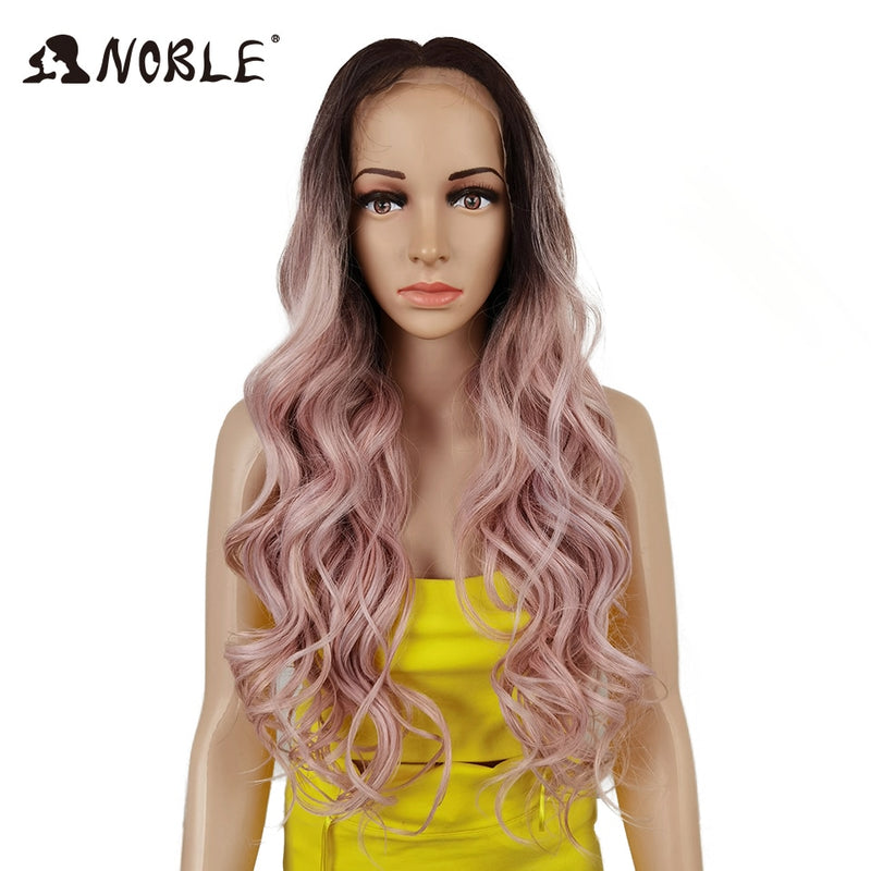 Noble Synthetic Lace Front Wig  ombre blonde Wig 30 Inch Long wavy Lace Front Wig  Synthetic Wigs For Black Women Maycaur wig