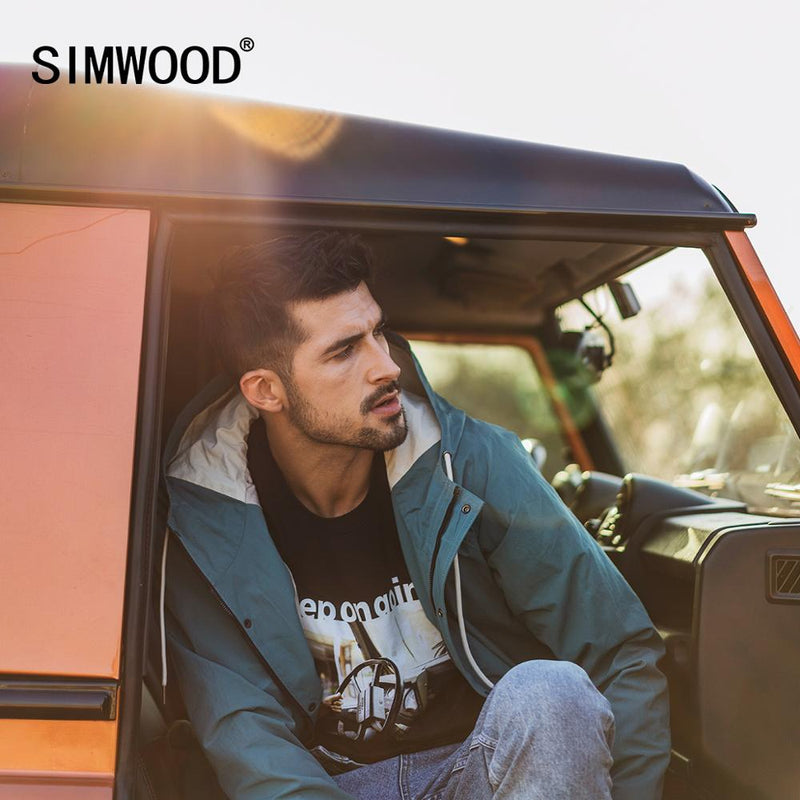 SIMWOOD 2022 Spring shell hooded field Jacket men casual cargo solid color windbreaker plus size Lover's clothes SJ170225